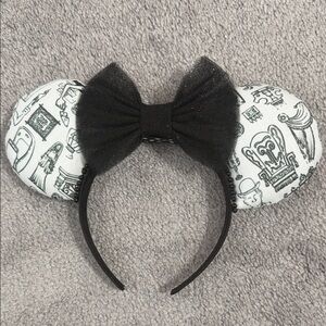 Disney Haunted Mansion Black and White Mouse Ears Headband
